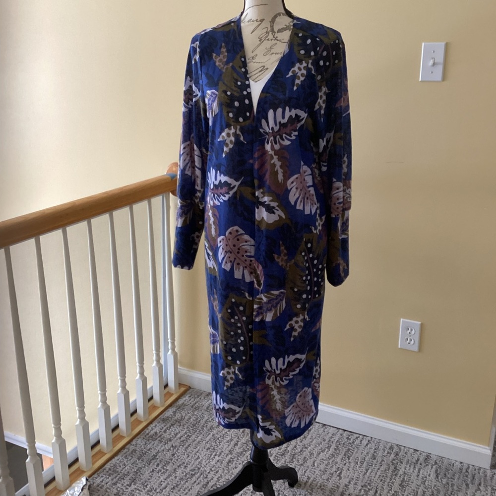 G.I.L.I. from QVC tropical print lightweight knit duster sz M